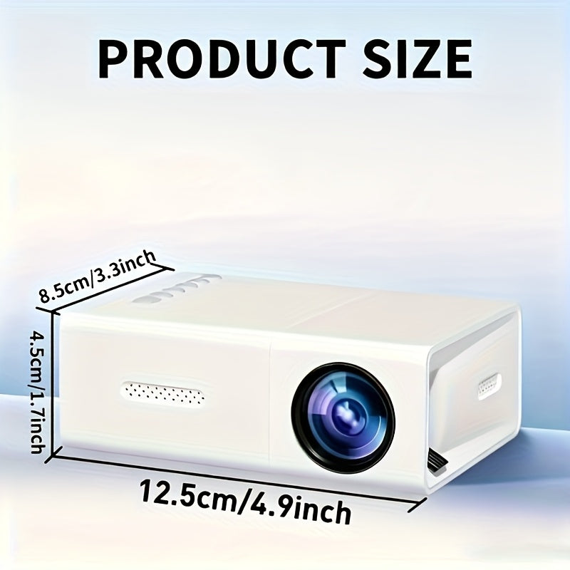 Portable Mini Projector, Compact And Portable, No Adapter Required, USB Powered, with Speaker And Remote - Supports Full HD, Suitable for Home Theater, Smartphones/Tablets, for Home Entertainment, Office, Dormitory, Travel